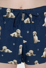 COMFIES LOUNGE PJ SHORTS Ladies GOLDENDOODLE Dog By E&S PETS - Novelty Socks And Slippers