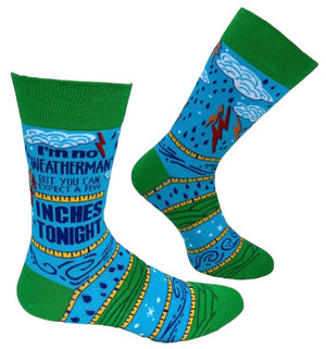 FABDAZ Brand Men’s I’M NO WEATHERMAN BUT YOU CAN EXPECT A FEW INCHES TONIGHT Socks