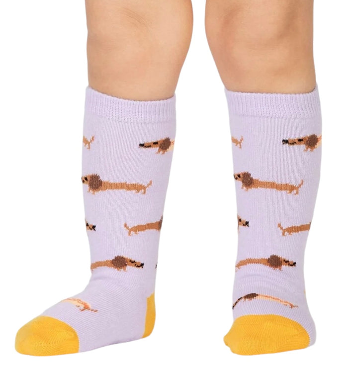 SOCK IT TO ME BRAND TODDLER GIRLS DACHSHUND KNEE HIGH NON SLIP GRIP SOCKS