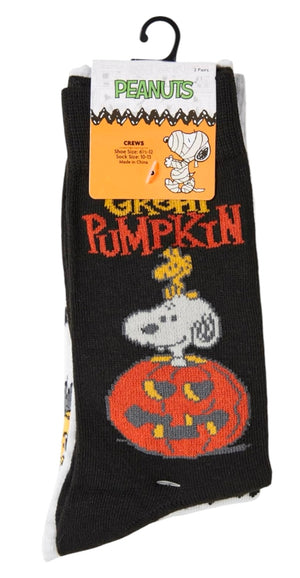 PEANUTS Men’s HALLOWEEN 2 Pair Of Socks ‘GREAT PUMPKIN’