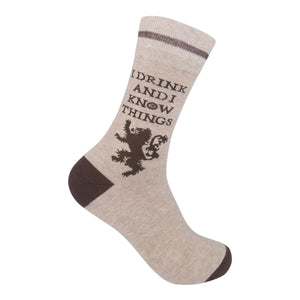 I DRINK & I KNOW THINGS Adult Unisex Socks FUNATIC Brand - Novelty Socks And Slippers