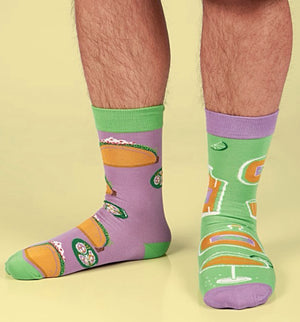 PRIMITIVES BY KATHY Unisex TACOS & TEQUILA Socks With JALAPEÑOS - Novelty Socks And Slippers