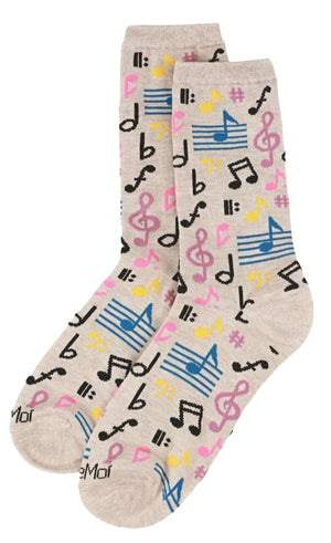 Memoi Brand Ladies MUSICAL NOTES Socks - Novelty Socks And Slippers