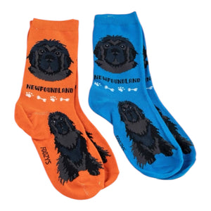 NEWFOUNDLAND Dog Ladies 2 Pair Of Socks FOOZYS Brand - Novelty Socks And Slippers