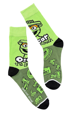SESAME STREET Men’s OSCAR THE GROUCH Socks (Choose Style) BIOWORLD Brand - Novelty Socks And Slippers
