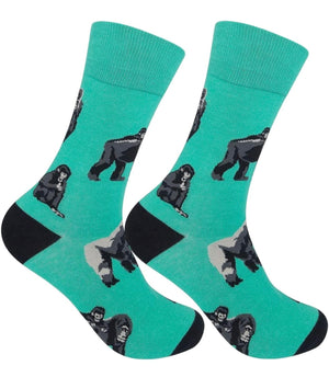 GORILLA Adult Unisex Socks FUNATIC Brand GORILLAS All Over - Novelty Socks And Slippers