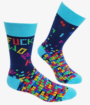FUCK WORK Men’s Video Game Style Socks FABDAZ Brand - Novelty Socks And Slippers