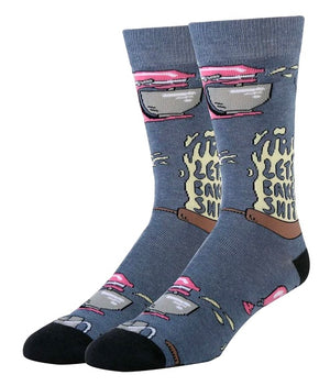 OOOH YEAH Brand Men’s ‘LET’S BAKE SHIT’ Socks ‘I BAKE & SAY SHIT A LOT’ - Novelty Socks And Slippers
