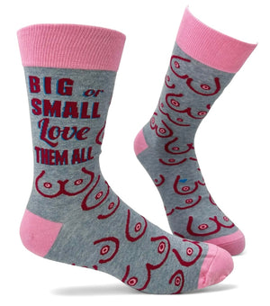 BIG OR SMALL LOVE THEM ALL Men’s Socks FABDAZ Brand - Novelty Socks And Slippers