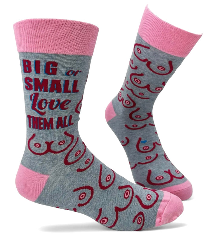 BIG OR SMALL LOVE THEM ALL Men’s TITS Socks FABDAZ Brand