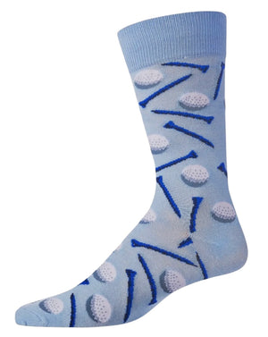 MeMoi Brand Men’s GOLF BALL & GOLF TEE Socks MeMoi Brand (Choose Color) - Novelty Socks And Slippers