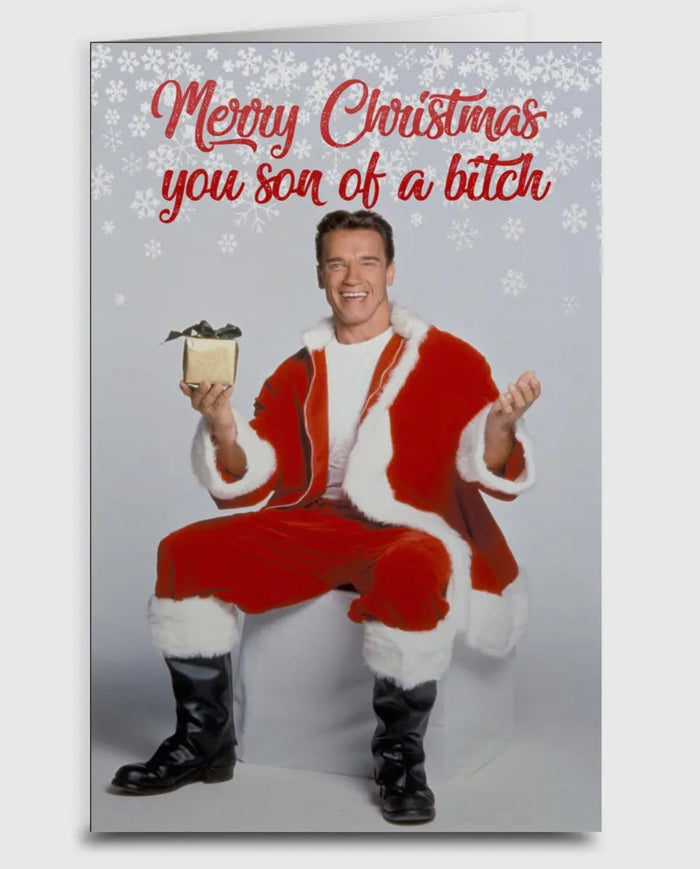ARNOLD SCHWARZENEGGER Christmas Greeting Card ‘MERRY CHRISTMAS YOU SON OF A BITCH’