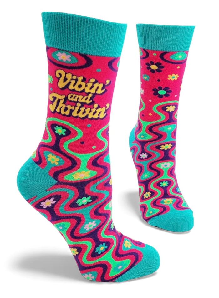 VIBIN' AND THRIVIN' Ladies Socks FABDAZ Brand