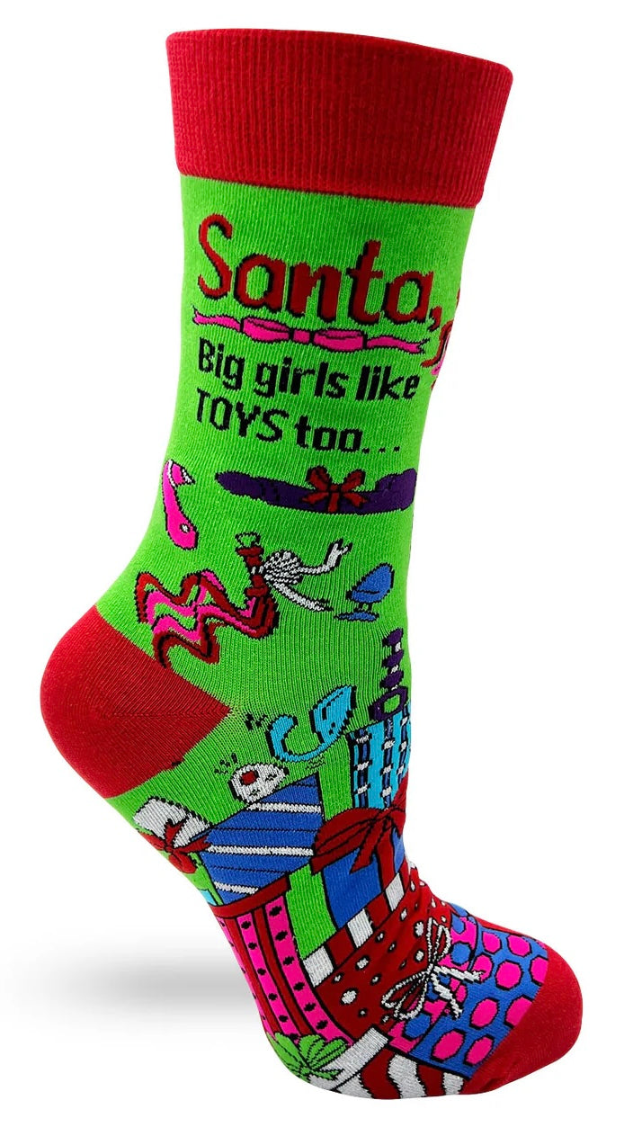 SANTA, BIG GIRLS LIKE TOYS TOO Ladies Sex Toys CHRISTMAS Socks FABDAZ SANTA, BIG GIRLS LIKE TOYS TOO Ladies Sex Toys CHRISTMAS Socks FABDAZ