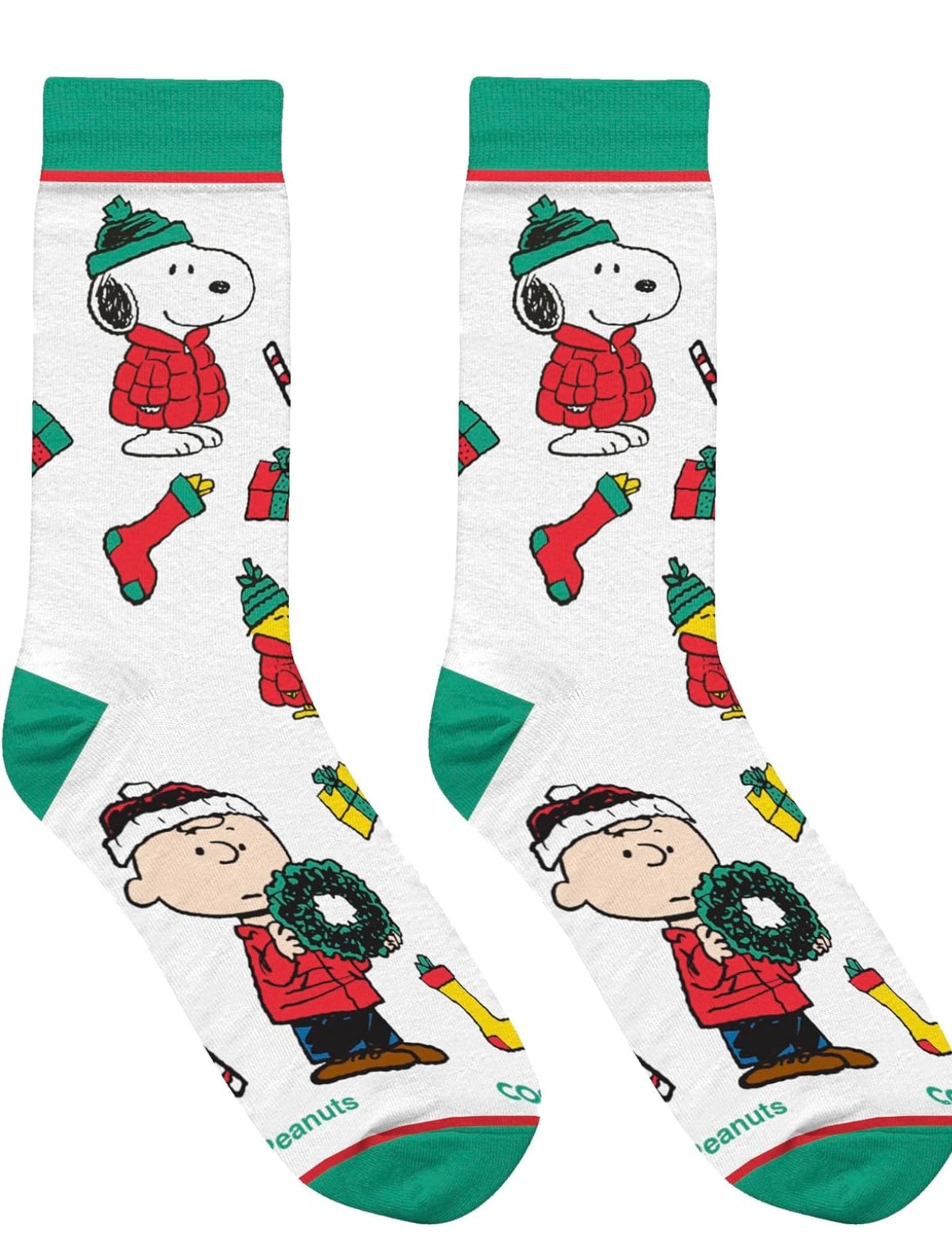 PEANUTS CHRISTMAS Unisex Socks COOL SOCKS Brand SNOOPY & CHARLIE BROWN - Novelty Socks And Slippers