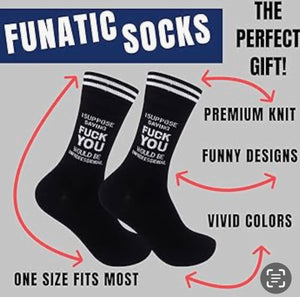 FUNATIC Brand Unisex ‘I SUPPOSE SAYING FUCK YOU WOULD BE UNPROFESSIONAL’ Socks