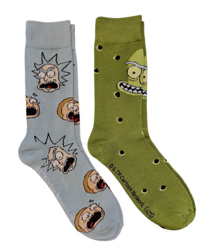 RICK & MORTY Men’s 2 Pair Of Socks PICKLE RICK Adult Swim - Novelty Socks And Slippers
