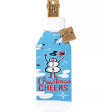 CHRISTMAS CHEERS Alcohol Wine Bottle Sock Primitives By Kathy Brand - Novelty Socks And Slippers