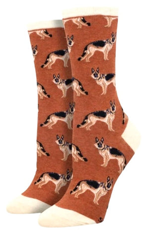 SOCKSMITH Brand Ladies GERMAN SHEPHERD Dog Socks (CHOOSE COLOR) - Novelty Socks And Slippers