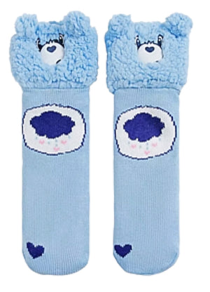 CARE BEARS LADIES GRUMPY BLUE BEAR SHERPA LINED GRIPPER BOTTOM SLIPPER SOCKS - Novelty Socks for Less
