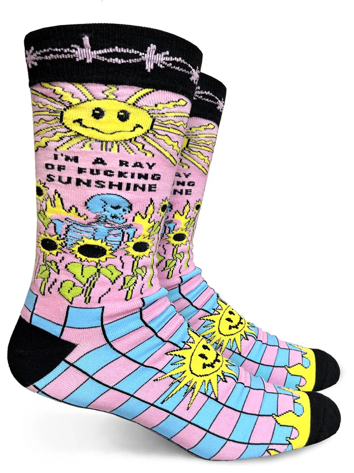 GROOVY THINGS CO. Brand Men’s I’M A RAY OF FUCKING SUNSHINE Socks