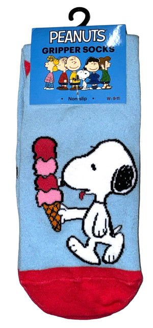 PEANUTS Ladies Gripper Bottom Ankle Socks (CHOOSE PATTERN) - Novelty Socks And Slippers