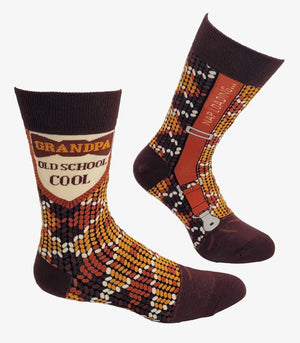 GRANDPA OLD SCHOOL COOL Men’s Socks FABDAZ Brand - Novelty Socks And Slippers