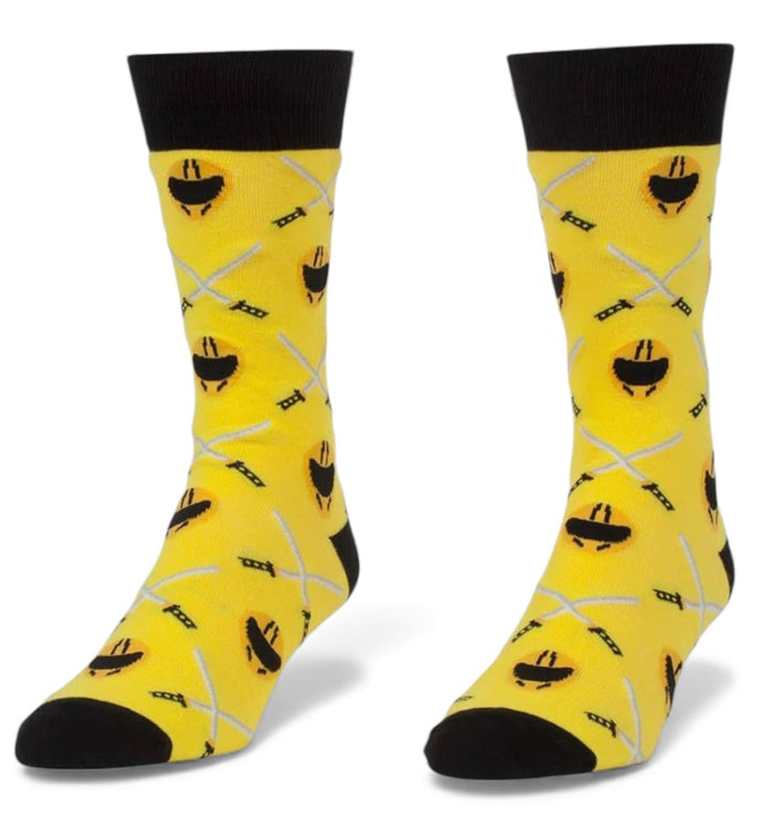 KILL BILL Movie Men's Socks HEADLINE Brand YELLOW HELMET