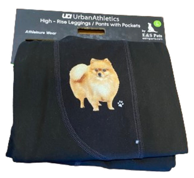 POMERANIAN Dog Ladies High Rise Leggings With Pockets URBAN ATHLETICS Brand By E&S Pets