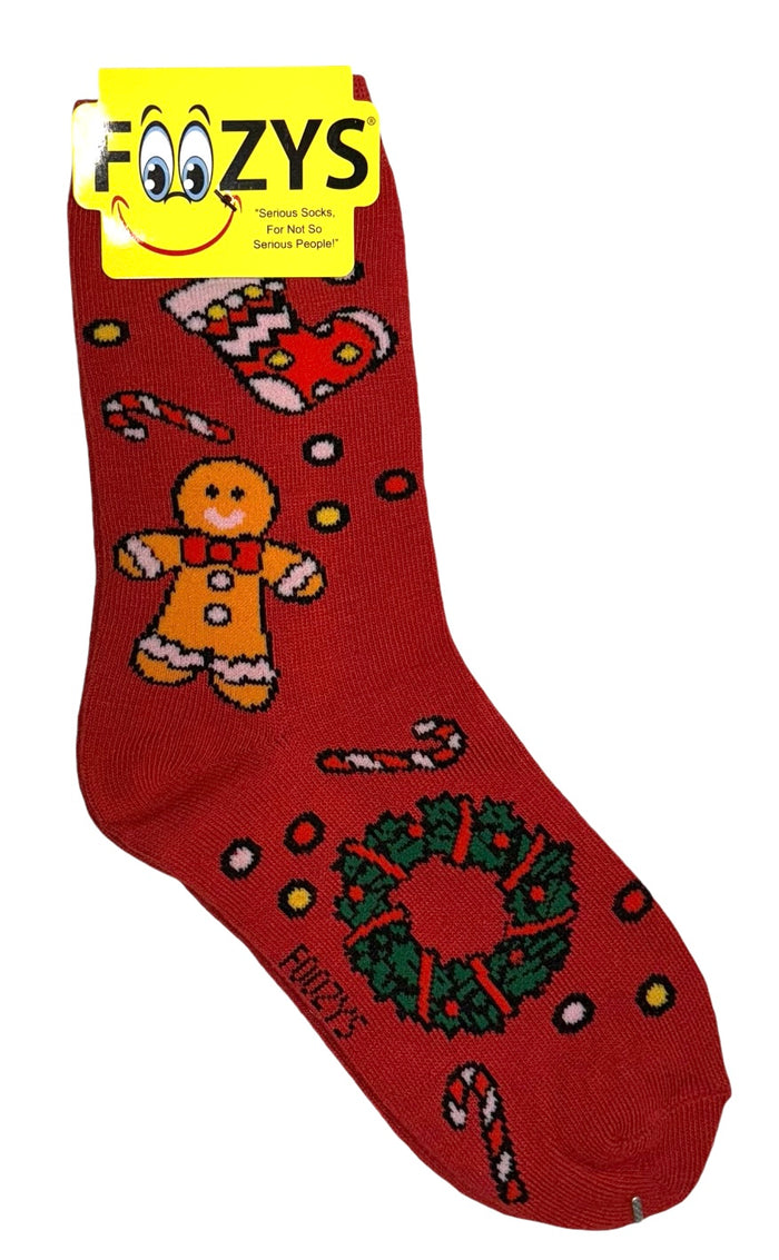 FOOZYS Brand Ladies CHRISTMAS Socks CANDY CANES, WREATH