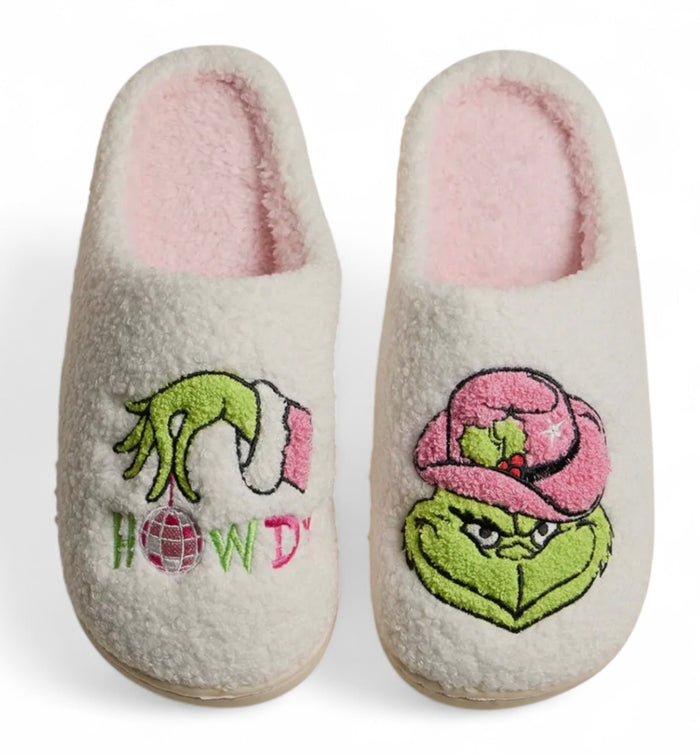 THE GRINCH Ladies Slip On Slippers (Choose Style & Size)