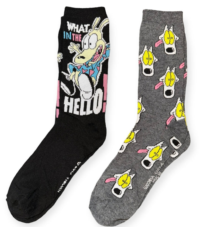 ROCKO’S MODERN LIFE Men’s 2 Pair Of Socks ‘WHAT IN THE HELLO!’