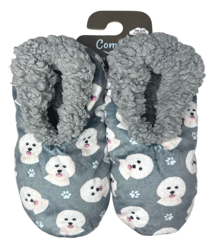BICHON FRISE Dog Ladies Non-Skid Slippers Comfies Brand By E&S Pets