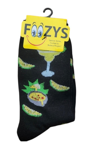 MARGARITAS & NACHOS Ladies Socks FOOZYS Brand - Novelty Socks And Slippers