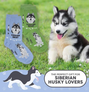 FOOZYS Brand Ladies 2 Pair Of SIBERIAN HUSKY Socks