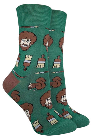 BOB ROSS Ladies Socks With SQUIRREL GOOD LUCK SOCK Brand