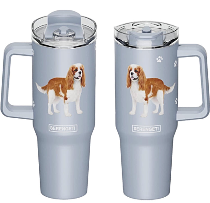 CAVALIER KING CHARLES Dog SERENGETI 40 Oz. Stainless Steel Ultimate Hot & Cold Tumbler By E&S PETS