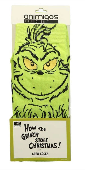 DR. SEUSS’ GRINCH MEN’S CHRISTMAS 360 SOCKS BIOWORLD BRAND