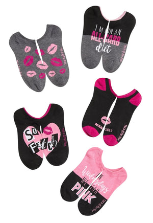 MEAN GIRLS MOVIE LADIES 5 Pair No Show Socks I’M ON AN ALL CARB DIET’ - Novelty Socks And Slippers