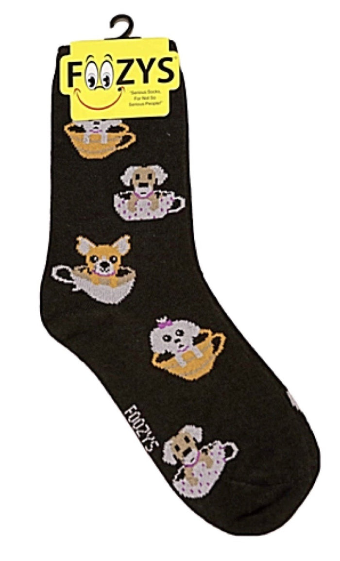 FOOZYS Brand Ladies TEA CUP DOGS Socks