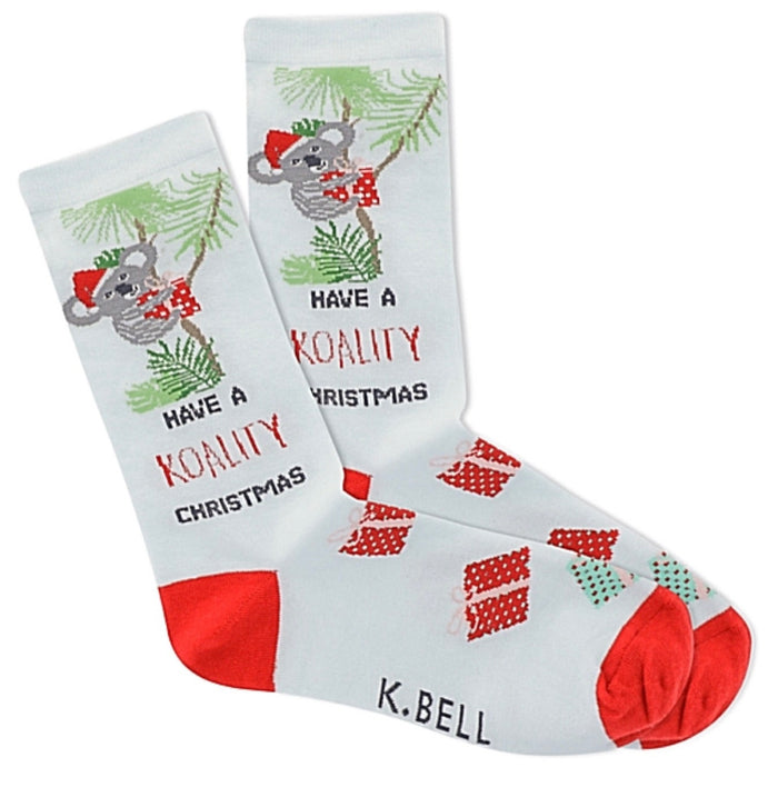 K. Bell Ladies KOALA CHRISTMAS Socks ‘HAVE A KOALITY CHRISTMAS’