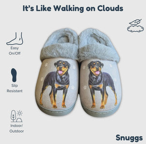 SNUGGS Memory Foam ROTTWEILER Dog Non Slip Slippers By E&S Pets (Choose Size)