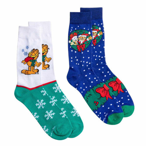 GARFIELD & ODIE Unisex 2 Pair Of Christmas Socks ODD SOX Brand