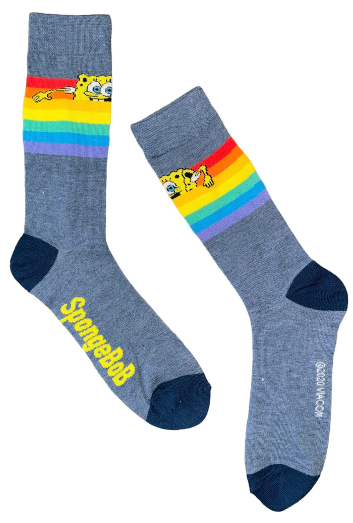 SPONGEBOB SQUAREPANTS Men's Socks RAINBOW PRIDE