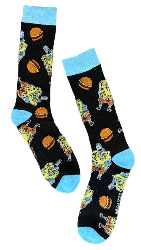 SPONGEBOB SQUAREPANTS Men’s Socks With KRABBY PATTIES & SPATULA