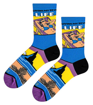 COOL SOCKS Brand Unisex LIVING MY BEST LIFE Socks