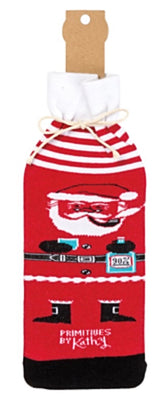 PRIMITIVES BY KATHY CHRISTMAS ALCOHOL WINE BOTTLE SOCK ‘HO HO HOLY SHIT I NEED A DRINK’ - Novelty Socks for Less