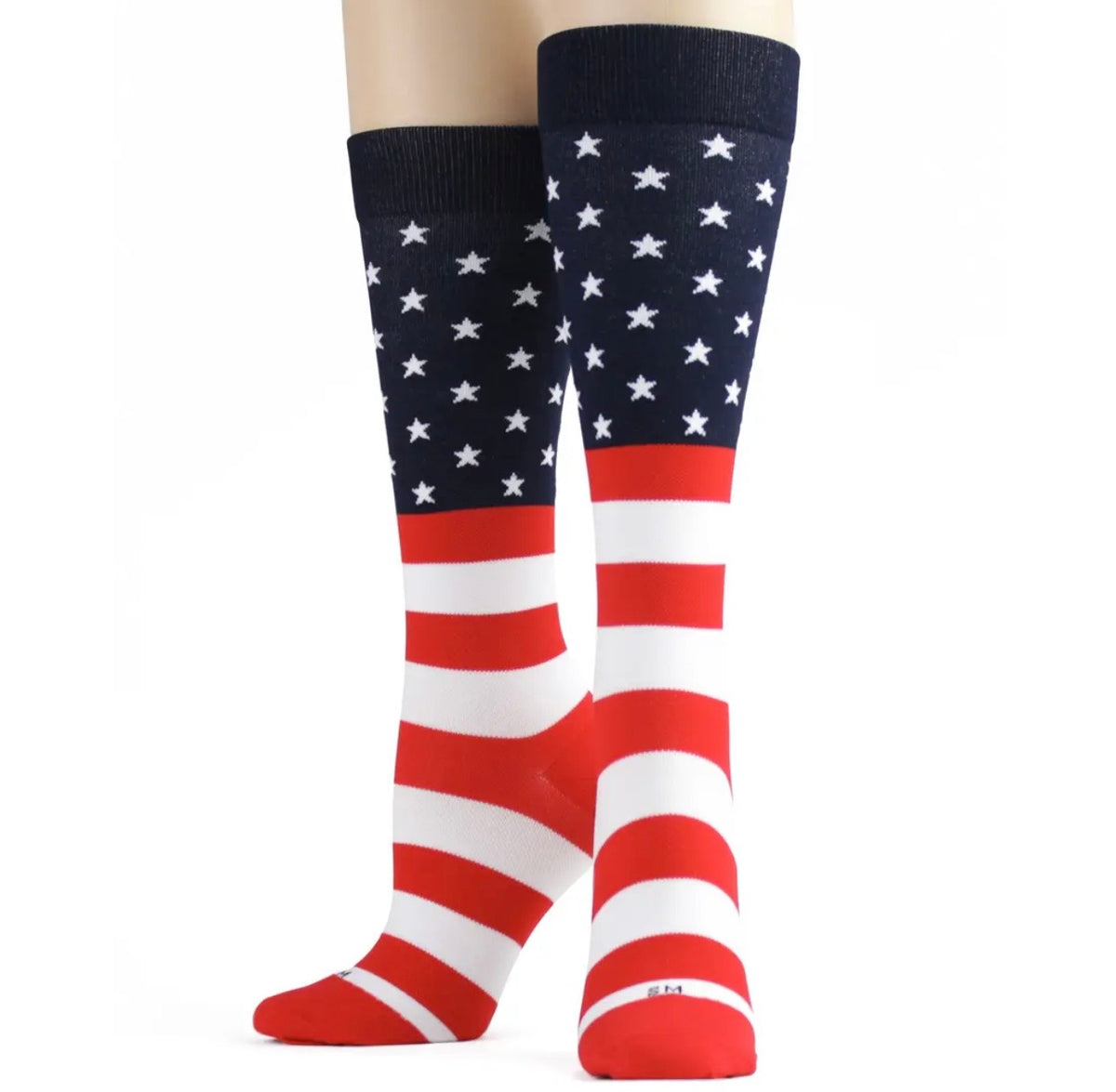 AMERICAN FLAG Unisex Patriotic Compression 15-20 mmHg Socks FOOT TRAFFIC Brand (Choose Size) - Novelty Socks And Slippers