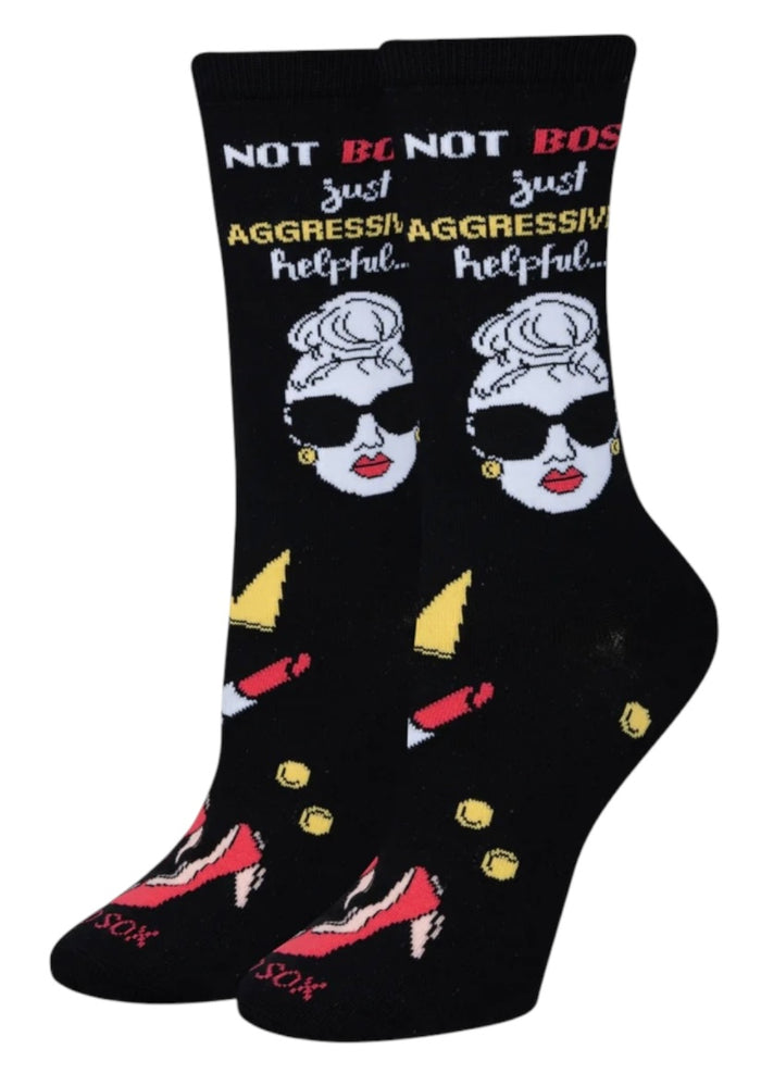 COOL SOCKS Brand Unisex NOT BOSSY JUST AGGRESSIVELY HELPFUL Socks