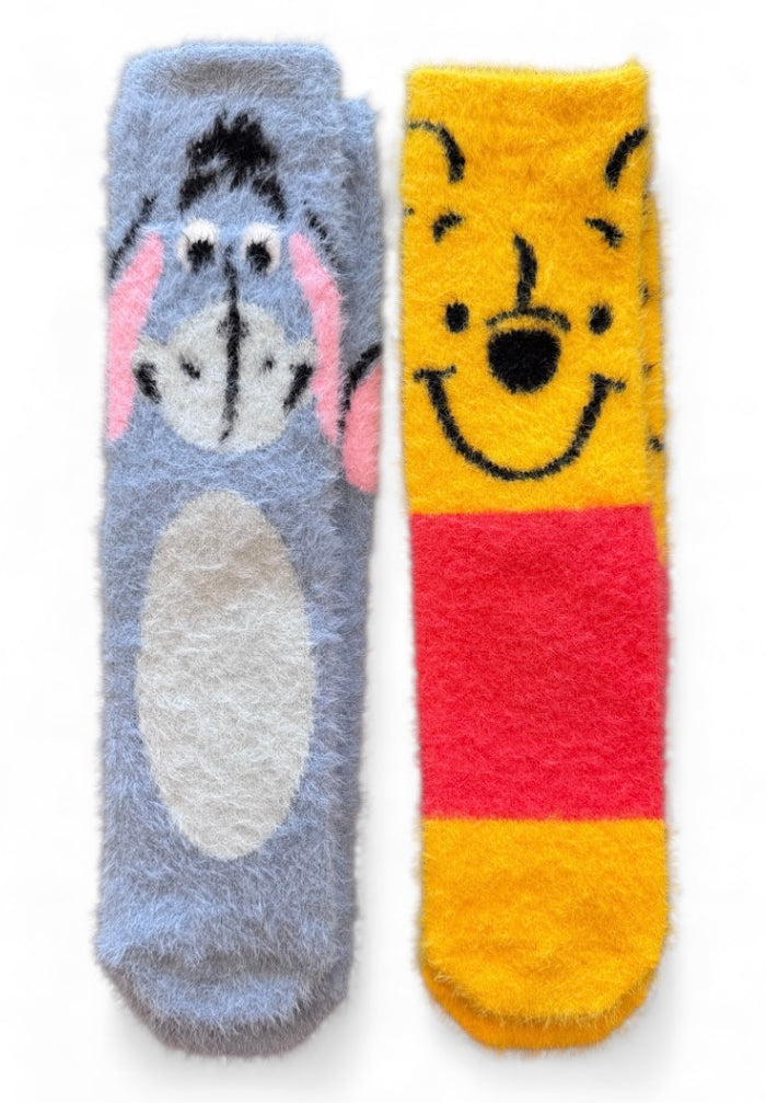 Disney Winnie The Pooh Ladies 2 Pair Of Soft Fuzzy Socks EYEORE